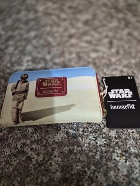 Loungefly Star Wars  Phantom Menace Zip Wallet - Blue, Cream & Red